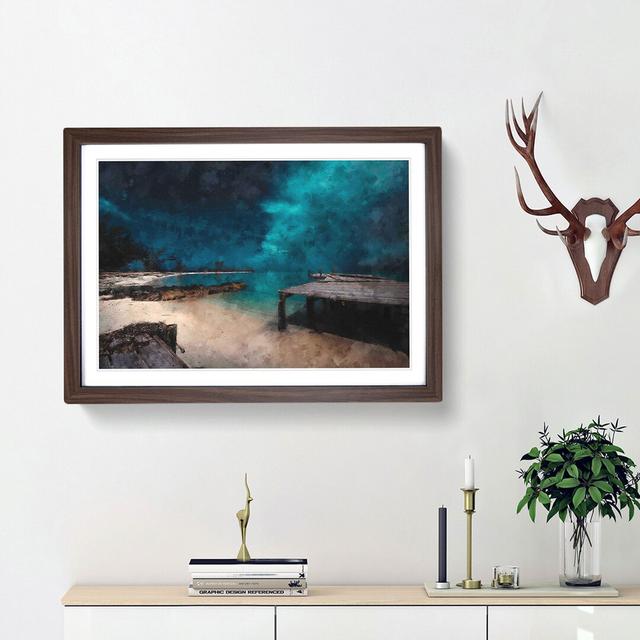 Midnight at the Bahamas - Picture Frame Graphic Art Print East Urban Home Frame Option: Walnut Framed, Size: 33cm H x 45cm W x 2cm D on Productcaster.