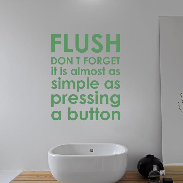 Flush Bathroom Rules Wall Sticker Maturi Colour: Red on Productcaster.