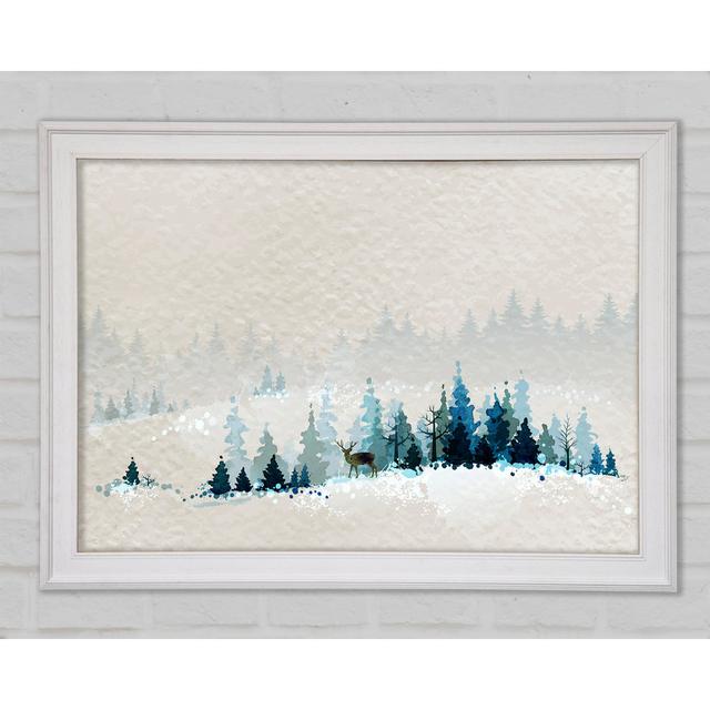 Deer In Winter Wonderland Framed Print Bright Star Size: 84.1cm H x 118.9cm W x 1.5cm D on Productcaster.