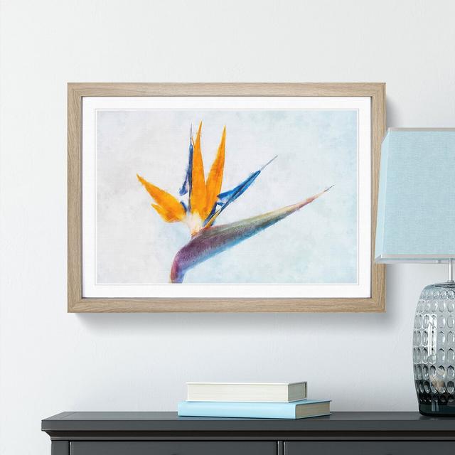 Bird Of Paradise Flower Painting - Single Picture Frame Print on MDF East Urban Home Format: Oak, Size: 45cm H x 33cm W x 2cm D on Productcaster.