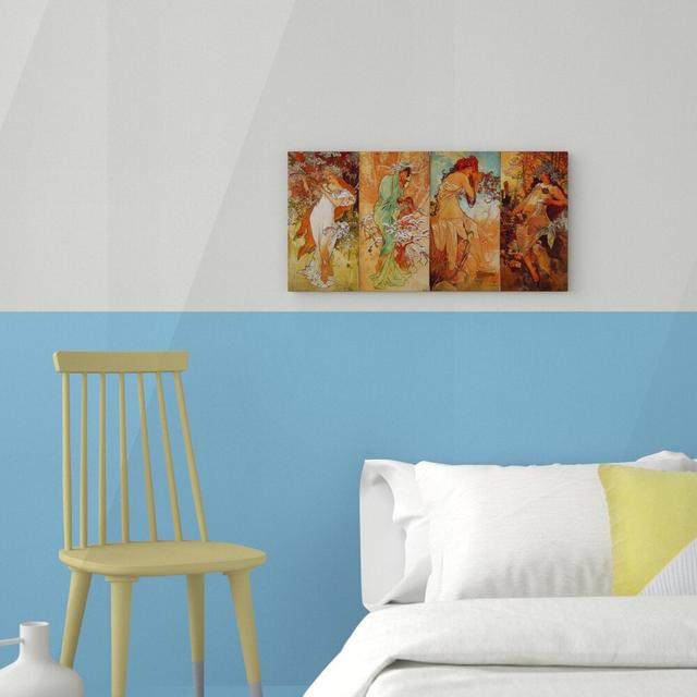 Multi Artworks' by Alphonse Mucha Painting Print on Canvas East Urban Home Size: 38cm H x 76cm W on Productcaster.