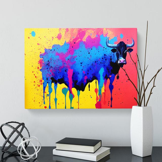 Cow Splash Vol.1 Abstract - Wrapped Canvas Painting Metro Lane Size: 35cm H x 50cm W x 3cm D on Productcaster.