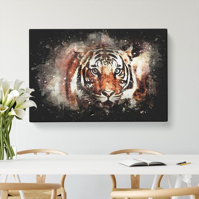 Tiger - Wrapped Canvas Graphic Art Print East Urban Home Size: 50cm H x 76cm W x 3cm D on Productcaster.