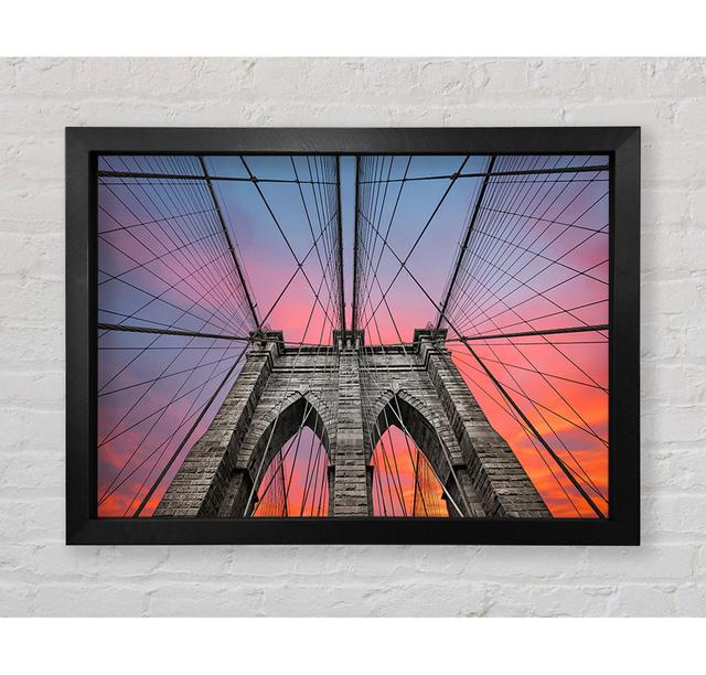 Fire Skies Above Brooklyn Bridge - Print Bright Star Size: 59.7cm H x 84.1cm W on Productcaster.