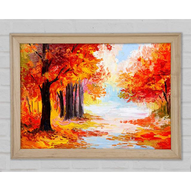 Autumn Orange Path - Einzelner Bilderrahmen Kunstdrucke Bright Star Größe: 42 cm H x 59,7 cm B x 1,5 cm T on Productcaster.