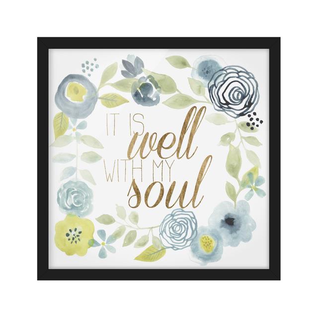 Picture With Frame - Floral Wreath With Saying - Soul - Square 1:1 Maturi Size: 50cm H x 50cm W x 2cm D, Frame Option: Black Framed on Productcaster.