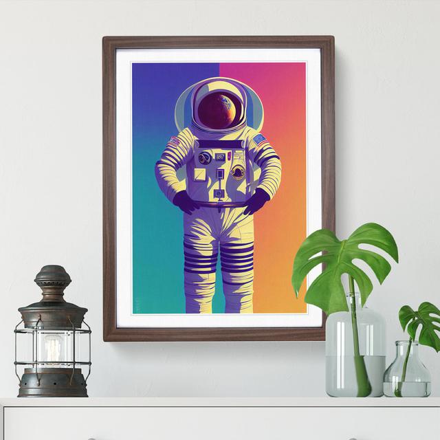 Cool Astronaut - Single Picture Frame Art Prints Latitude Run Size: 46cm H x 34cm W x 2cm D, Frame Colour: Walnut on Productcaster.