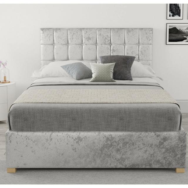 Chevalier Upholstered Ottoman Bed Zipcode Design Mattress Size: Super King (6'), Colour: Silver on Productcaster.