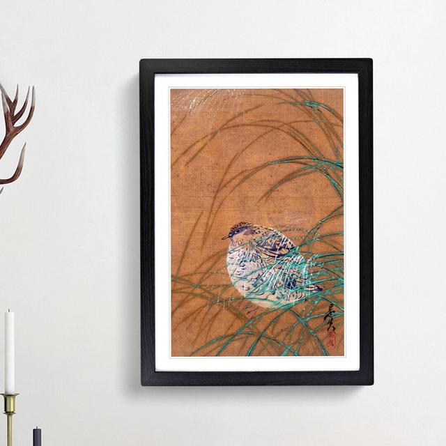 Quail in the Grass by Shibata Zeshin - Picture Frame Painting Print East Urban Home Frame Option: Black Framed, Size: 36cm H x 27cm W x 2cm D on Productcaster.