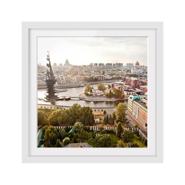 City of Moscow Framed Photographic Art Print East Urban Home Size: 50cm H x 50cm W, Frame Options: Matt white on Productcaster.