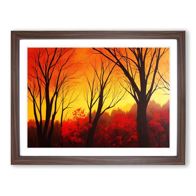 A Glorious Autumn Forest - Picture Frame Painting Alpen Home Frame Colour: Walnut Framed, Size: 46cm H x 64cm W x 2cm D on Productcaster.