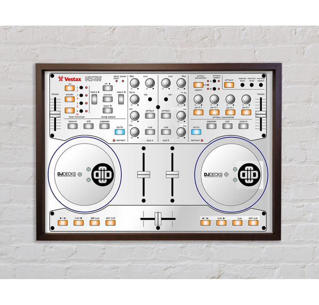 DJ Decks Weiß - Einzelner Bilderrahmen Kunstdrucke auf Leinwand Bright Star Größe: 84,1 cm H x 118,9 cm B x 3,3 cm T on Productcaster.