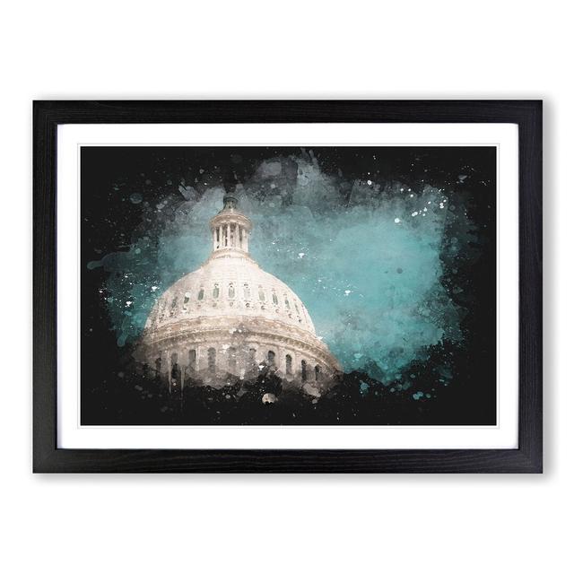 Capitol Hill White House - Picture Frame Graphic Art Print East Urban Home Frame Option: Black Framed, Size: 45cm H x 63cm W x 2cm D on Productcaster.