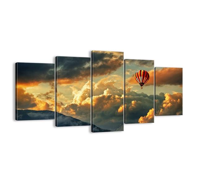 I'm Flying Because I Want To - 5 Piece Unframed Photograph Print Set on Canvas Brayden Studio Size: 85cm H x 160cm W x 1.8cm D on Productcaster.