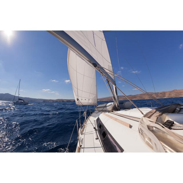 Sailboat Crop During the Regatta by Aragami123345 - Wrapped Canvas Photograph Longshore Tides Size: 8"H x 12"W on Productcaster.