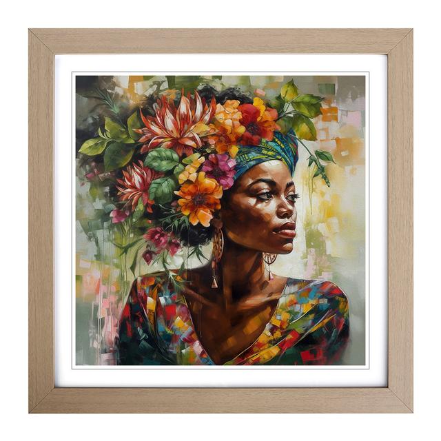 African Woman Floral Art No.2 World Menagerie Format: Oak on Productcaster.