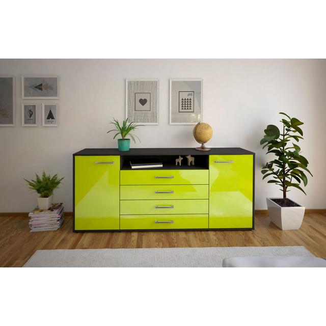 180cm Wide 4 Drawer Sideboard 17 Stories Colour: Green/Anthracite on Productcaster.