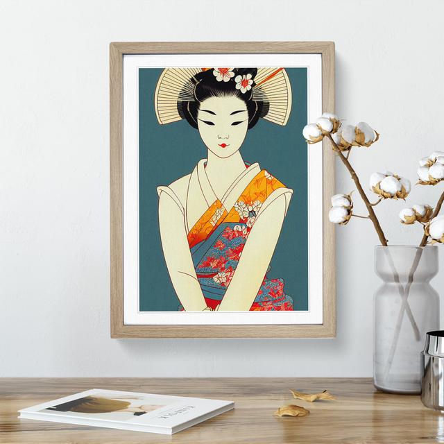 Virtuous Geisha - Single Picture Frame Print Latitude Vive Frame Colour: Oak Framed, Size: 46cm H x 34cm W x 2cm D on Productcaster.