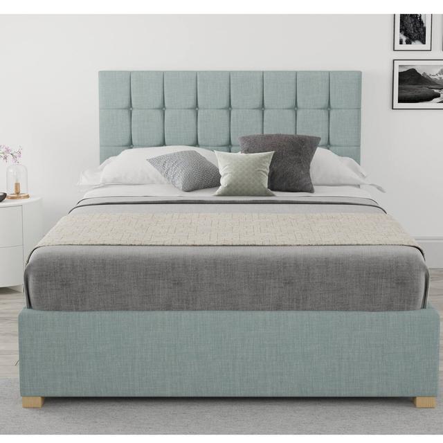 Chevalier Upholstered Ottoman Bed Zipcode Design Mattress Size: Single (3'), Colour: Sky on Productcaster.