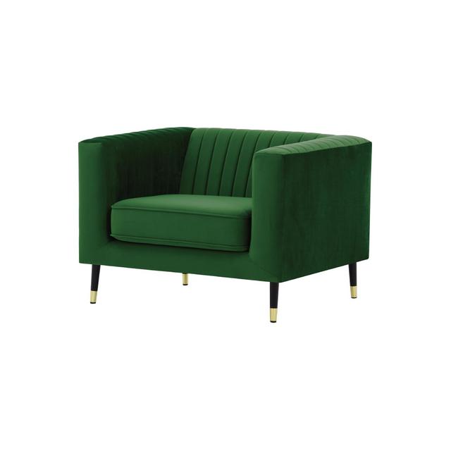 Clevenger 102Cm Wide Tufted Velvet Armchair Fairmont Park Upholstery Colour: Green on Productcaster.