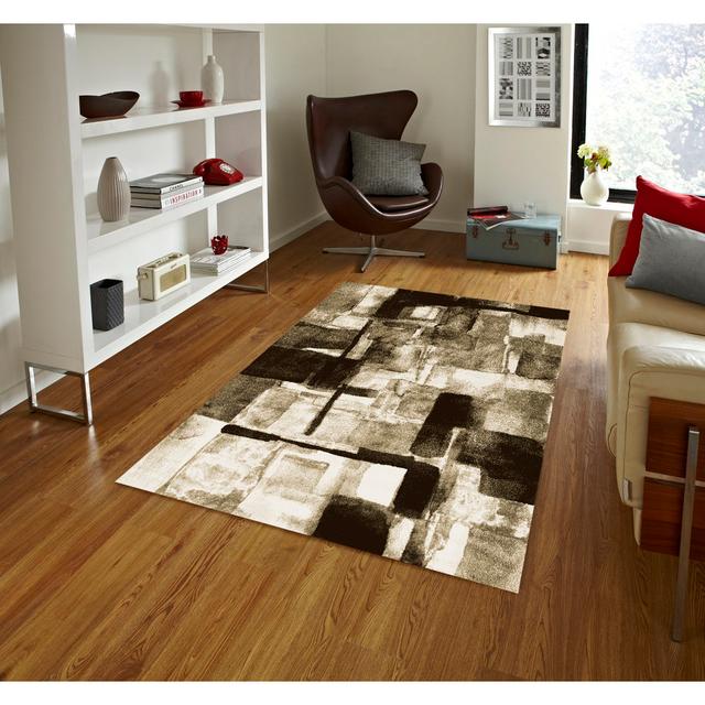 Ahnisty Geometric Beige/Black Area Rug Metro Lane Rug Size: Rectangle 160 x 230cm on Productcaster.