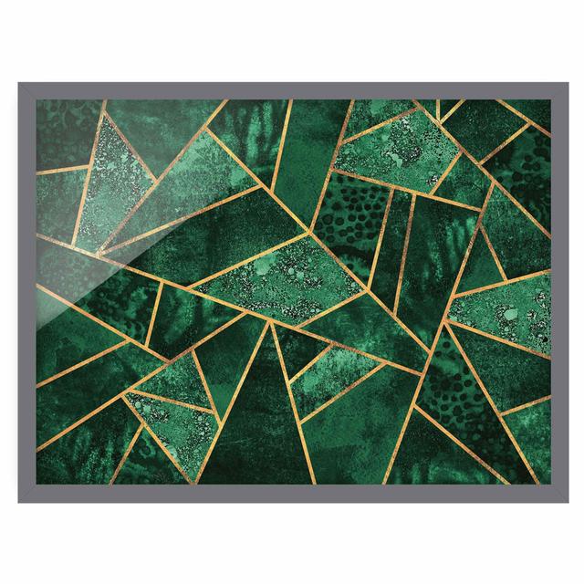 Dark Emerald with Gold - Picture Frame Graphic Art Canora Grey Frame Option: Grey Framed, Size: 30cm H x 40cm W x 2cm D on Productcaster.