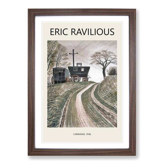 Cart on Hill by Eric Ravilious - Picture Frame Art Prints East Urban Home Frame Option: Walnut, Size: 36cm H x 27cm W x 2cm D on Productcaster.