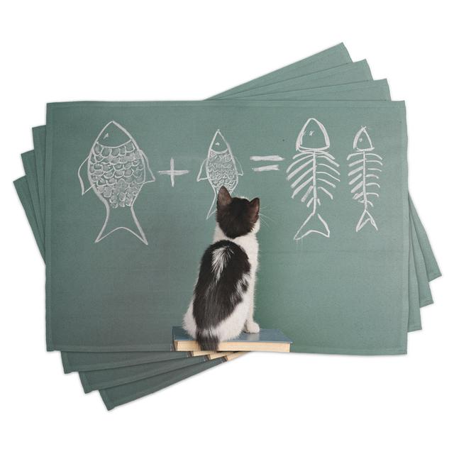 Place Mats Set of 4, Arithmetic Fish Problem, Multicolor (Set of 4) East Urban Home on Productcaster.