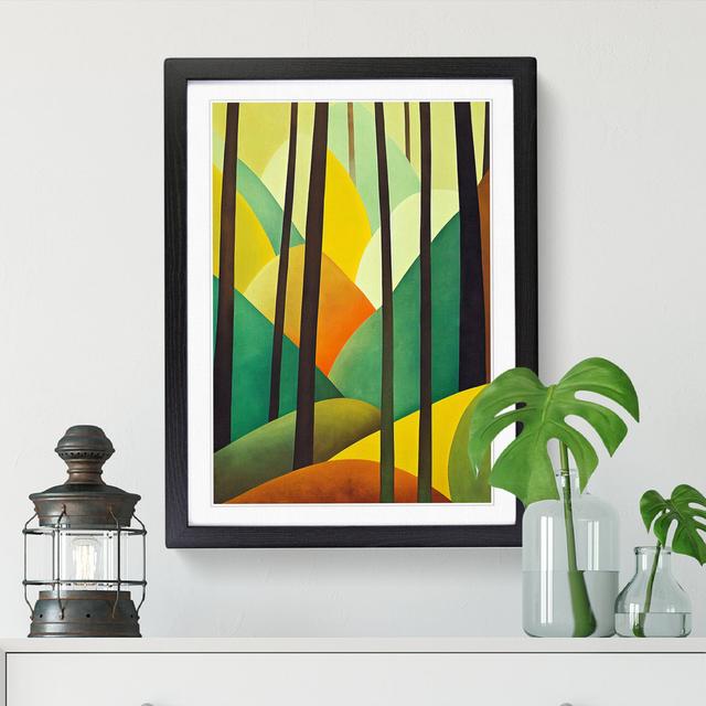 FRM-V0523-2315X Spring Forest Orphism - Print Metro Lane Size: 46cm H x 34cm W x 2cm D, Frame Option: Walnut on Productcaster.