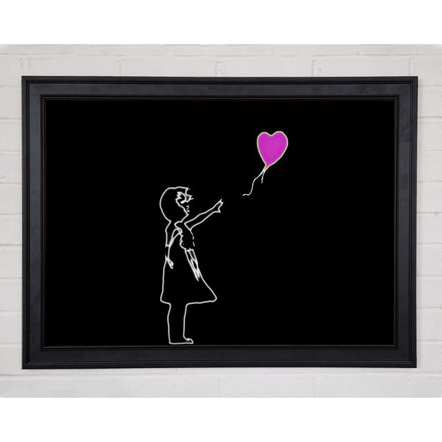 Love Balloon Black Pink Framed Print Rosalind Wheeler Size: 21cm H x 29.7cm W on Productcaster.