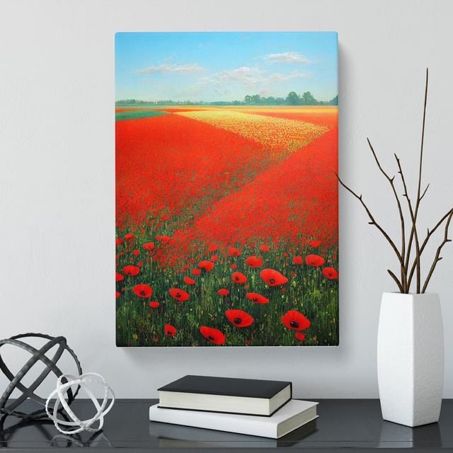 Coldale Poppy Flower Field Vol.4 - Wrapped Canvas Graphic Art Marlow Home Co. Size: 76cm H x 50cm W x 3cm D on Productcaster.