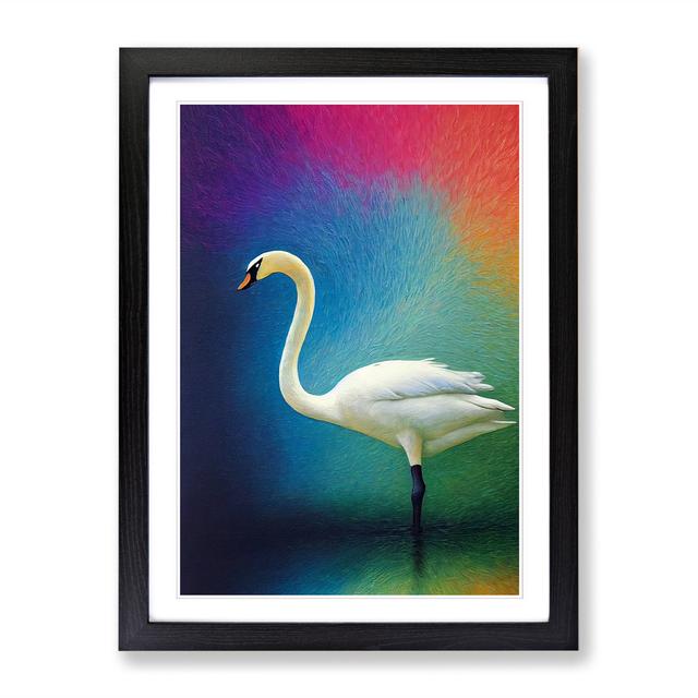 Swan Color Field ClassicLiving Size: 64cm H x 46cm W x 2cm D, Frame Option: Oak on Productcaster.