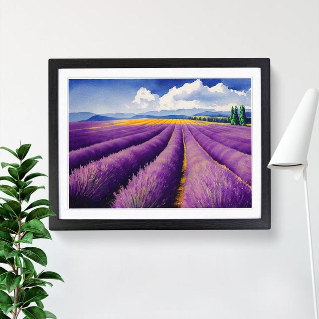 Watercolour Lavender Field Vol.6 - Single Picture Frame Print Lily Manor Frame Colour: Black, Size: 25cm H x 34cm W x 2cm D on Productcaster.