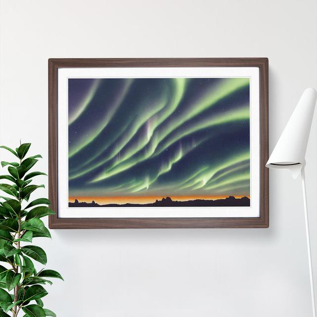 Tremendous Northern Lights - Picture Frame Graphic Art Marlow Home Co. Size: 25cm H x 34cm W x 2cm D, Frame Colour: Walnut on Productcaster.