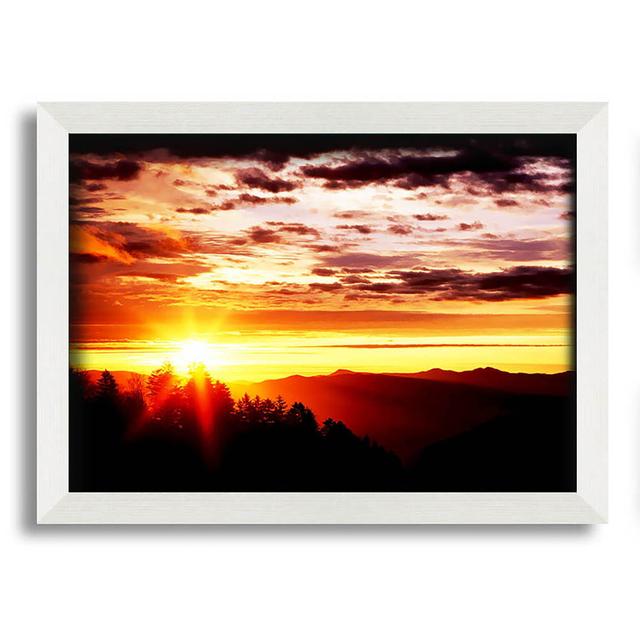 Sunrise over Treeline - Single Picture Frame Art Prints Union Rustic Size: 42cm H x 59.7cm W x 10cm D on Productcaster.