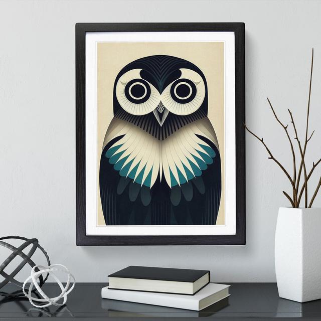 Unique Owl No.6 - Print Metro Lane Matte Colour: White, Size: 48cm H x 36cm W, Format: Black Picture Frame on Productcaster.