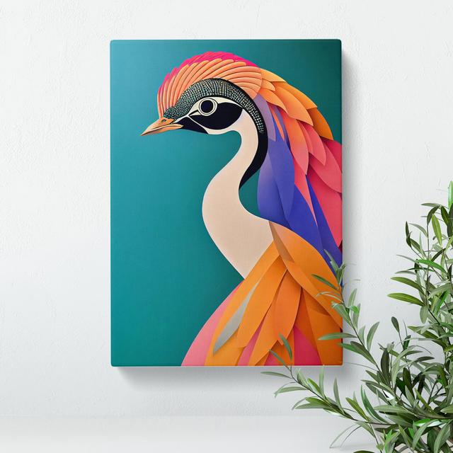 Bold Peacock Art No.6 - Wrapped Canvas Graphic Art ClassicLiving Size: 60cm H x 40cm W x 3cm D on Productcaster.