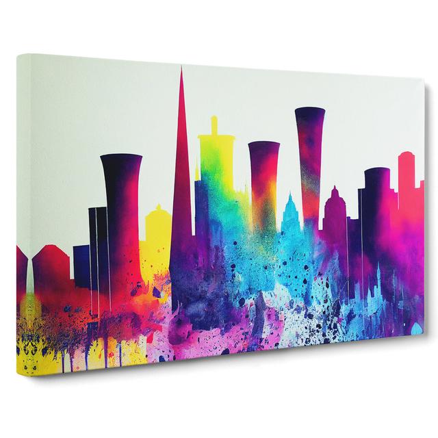 XXX-H1022-WF-7867X Skyscraper Skyline Art Vol.7 Abstract - Wrapped Canvas Print 17 Stories Size: 40cm H x 60cm W x 3cm D on Productcaster.