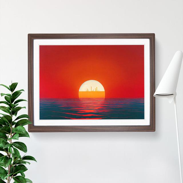 Adventurous Sunset Seascape House of Hampton Frame Colour: Walnut Framed, Size: 25cm H x 34cm W x 2cm D on Productcaster.