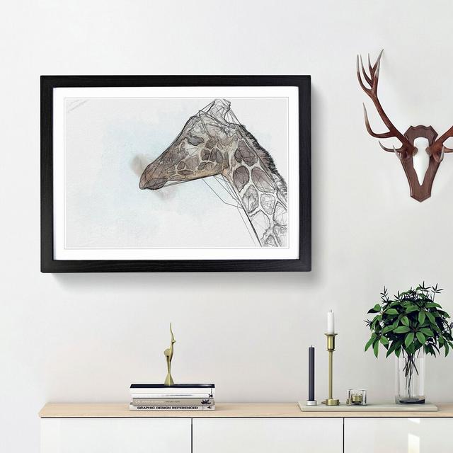 Giraffe Profile - Picture Frame Graphic Art Print East Urban Home Frame Option: Black Framed, Size: 36cm H x 48cm W x 2cm D on Productcaster.