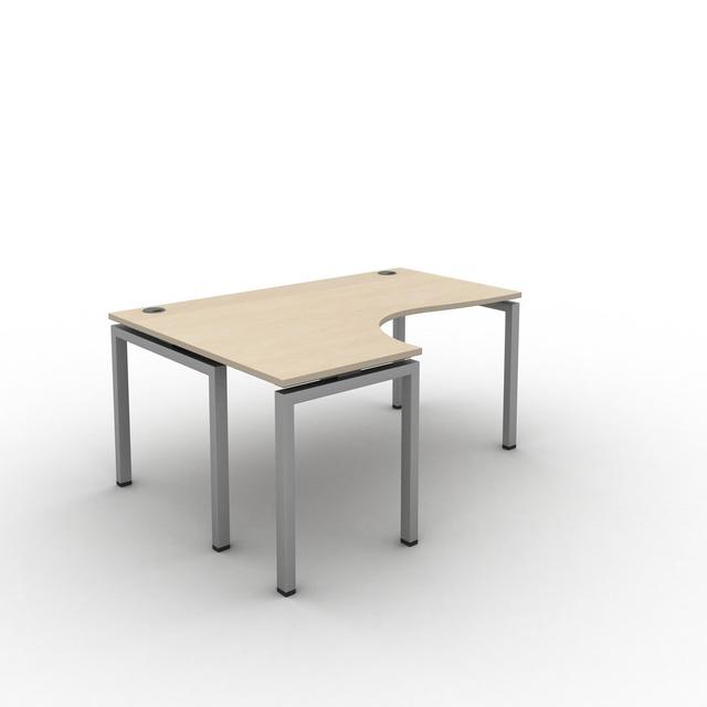 Grazian L-Shape Desk Ebern Designs Frame Colour: Silver, Top Colour: Maple, Size: 73cm H x 160cm W x 120cm D on Productcaster.