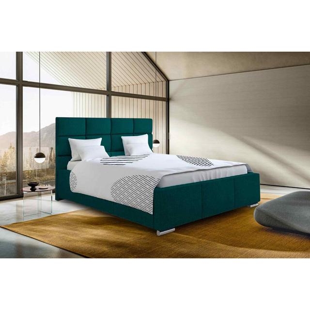 Gerali Bed Single Plush Velvet Mustard Envisage Trade Size: Super King (6'), Colour: Green on Productcaster.