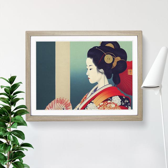 A Stunning Geisha - Single Picture Frame Painting ClassicLiving Size: 34cm H x 46cm W x 2cm D, Frame Option: Oak on Productcaster.