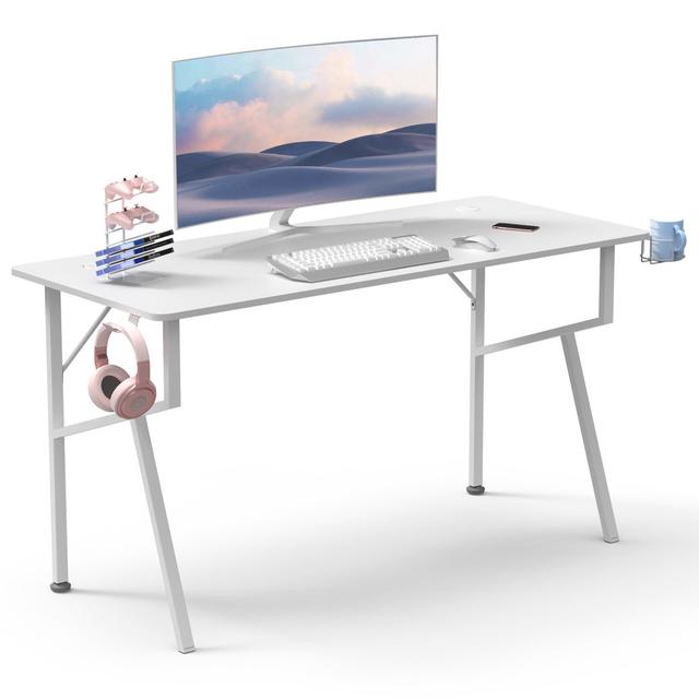 Captain Rectangular Computer Desk Blue Elephant Colour: White, Size: 75cm H x 140cm W x 60cm D on Productcaster.