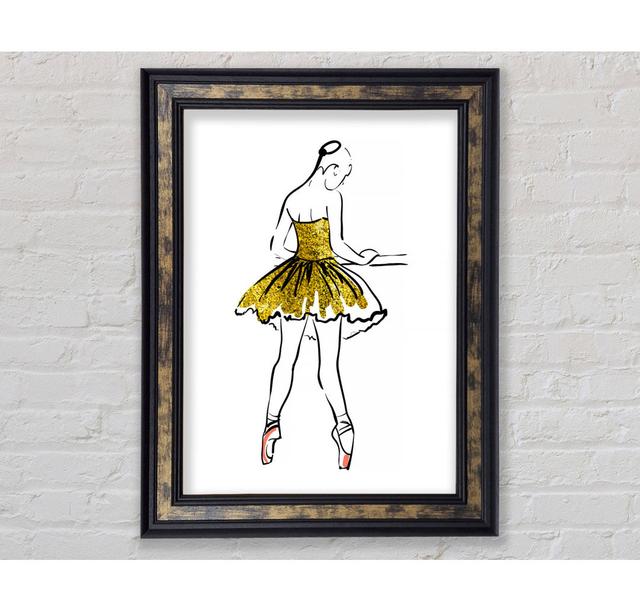 Golden Pink Ballerina 3 - Single Picture Frame Art Prints Canora Grey Size: 59.7cm H x 42cm W x 8cm D on Productcaster.