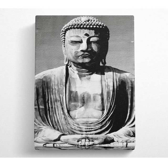 Peaceful Buddha Black N White - Wrapped Canvas Art Prints Latitude Vive Size: 81.3cm H x 50.8cm W x 10cm D on Productcaster.