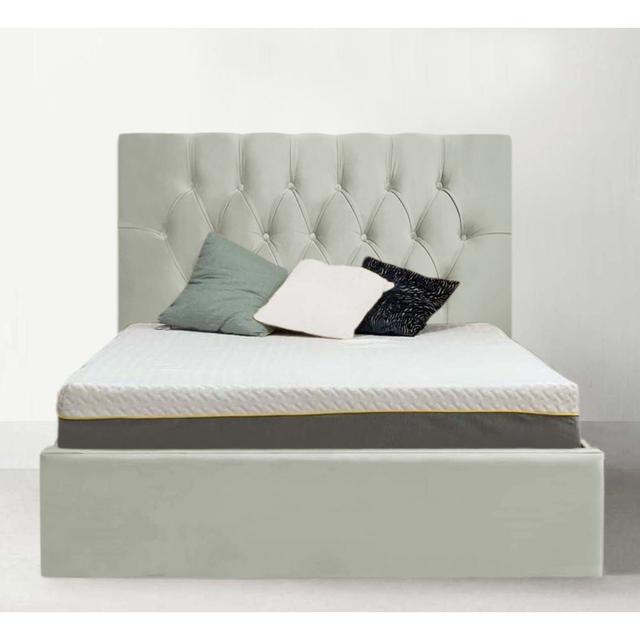 Azaliya Upholstered Bed Canora Grey Colour: Silver, Size: Kingsize (5') on Productcaster.