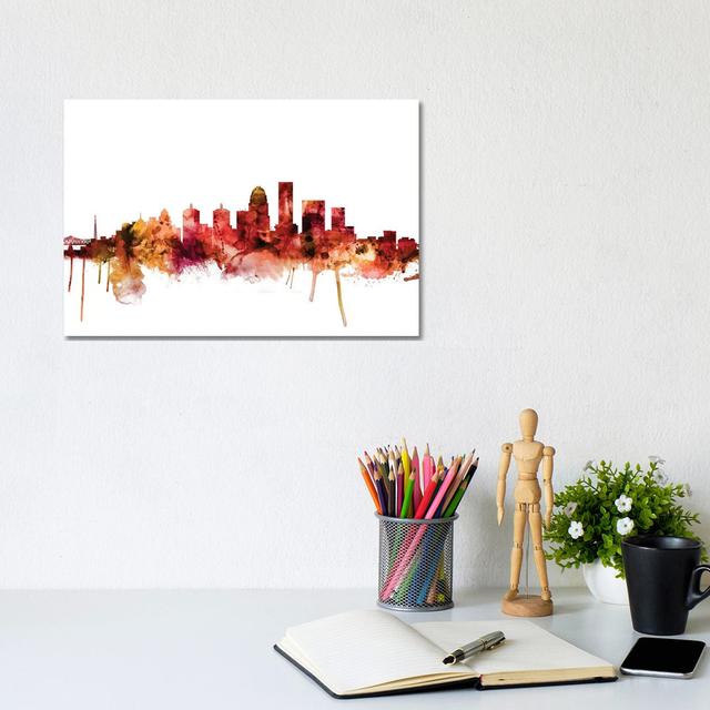 Madrid, Spain Skyline by Michael Tompsett - Wrapped Canvas Art Prints Latitude Run Size: 20.32cm H x 30.48cm W x 1.91cm D on Productcaster.