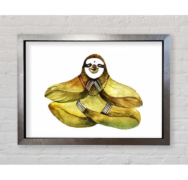 Meditating Sloth - Single Picture Frame Art Prints Bright Star Size: 59.7cm H x 84.1cm W x 3.4cm D on Productcaster.