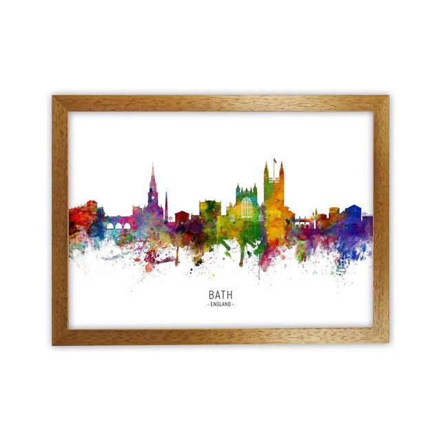 Bath England Skyline by Michael Tompsett - Print Ebern Designs Size: 25cm H x 34cm W x 3cm D, Format: Brown Framed on Productcaster.